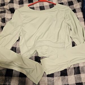 Storm Reversible Light Green Long Sleeve Crop Top